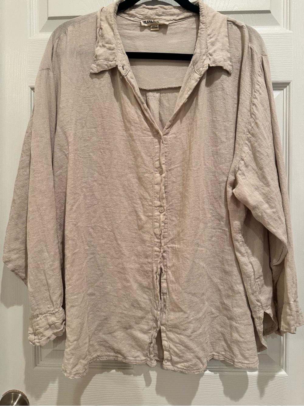 Blank NYC Button-Front Linen Blend Shirt